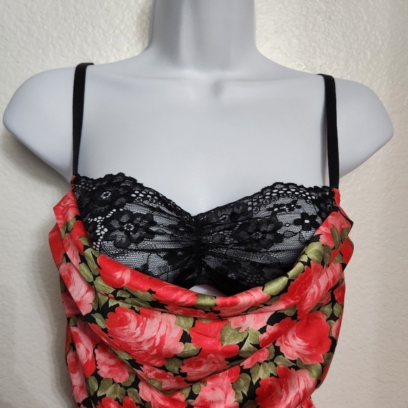 For Love And Lemons Floral Ruched Mini Dress Womens Size Small - Picture 4 of 14